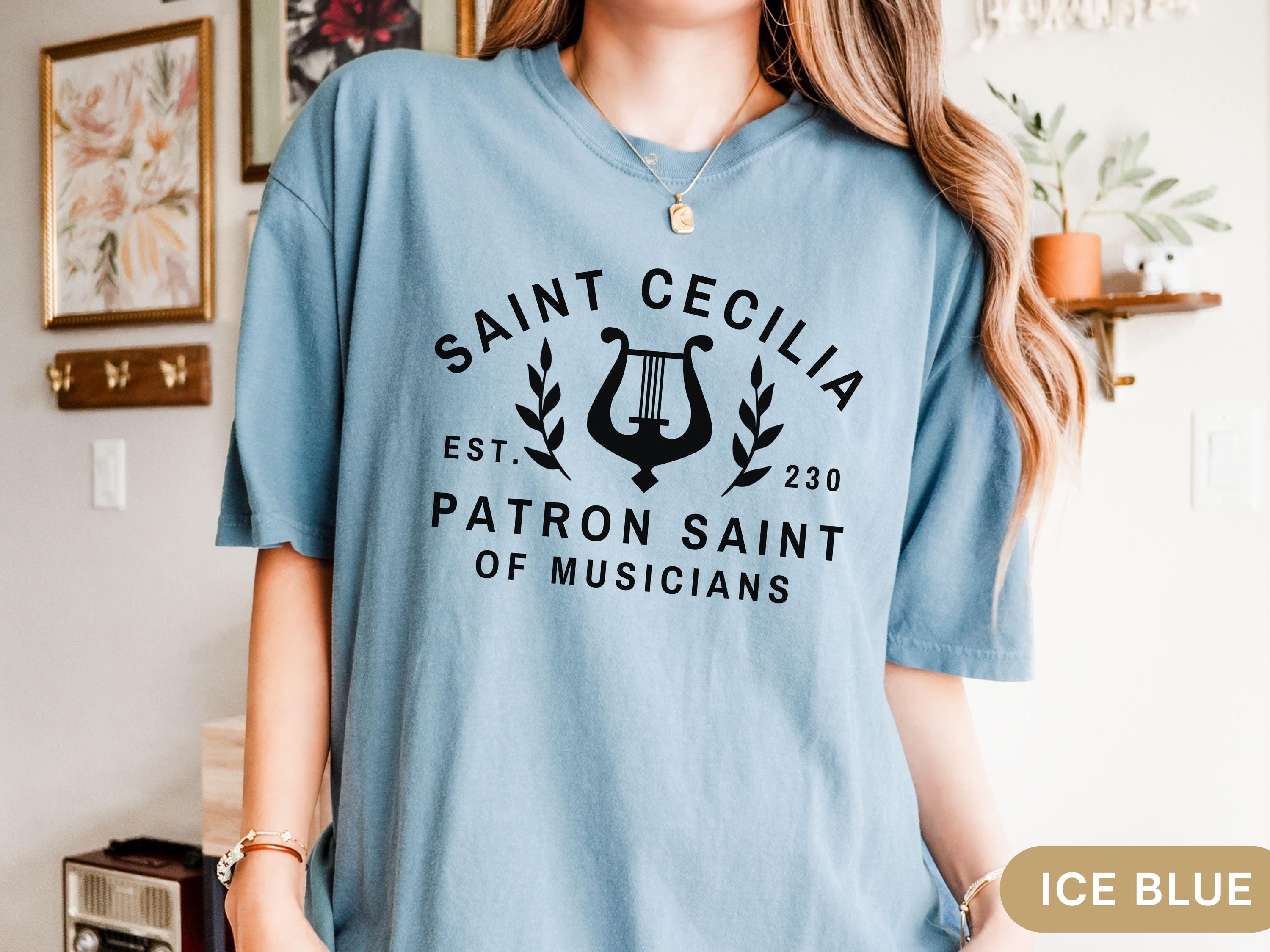 Saint Cecilia Comfort Colors Shirt, Catholic Music Minister Patron