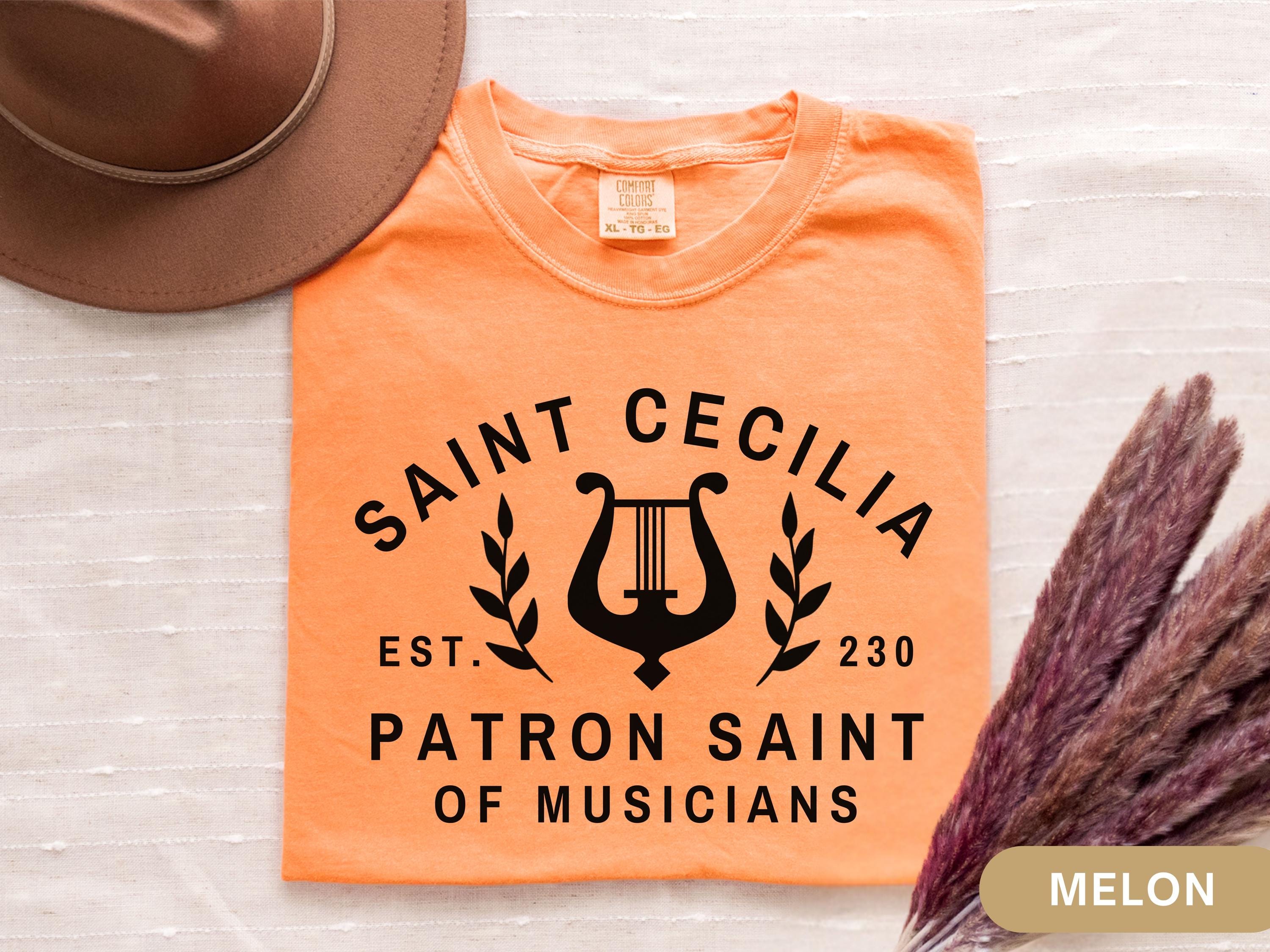 Saint Cecilia Comfort Colors Shirt, Catholic Music Minister Patron
