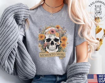 Memento Mori "Remember Your Death" In Latin / Catholic Womens Tee/ Catholic gift / Medieval shirt / Traditional Catholic Skull Sweatshirt