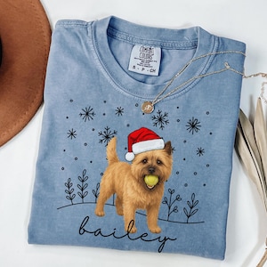 Personalized Cairn Terrier Shirt Christmas Custom Cairn Terrier Gift for Terrier Mom Comfort Colors Holiday Dog Tee for New Dog Owner Gift