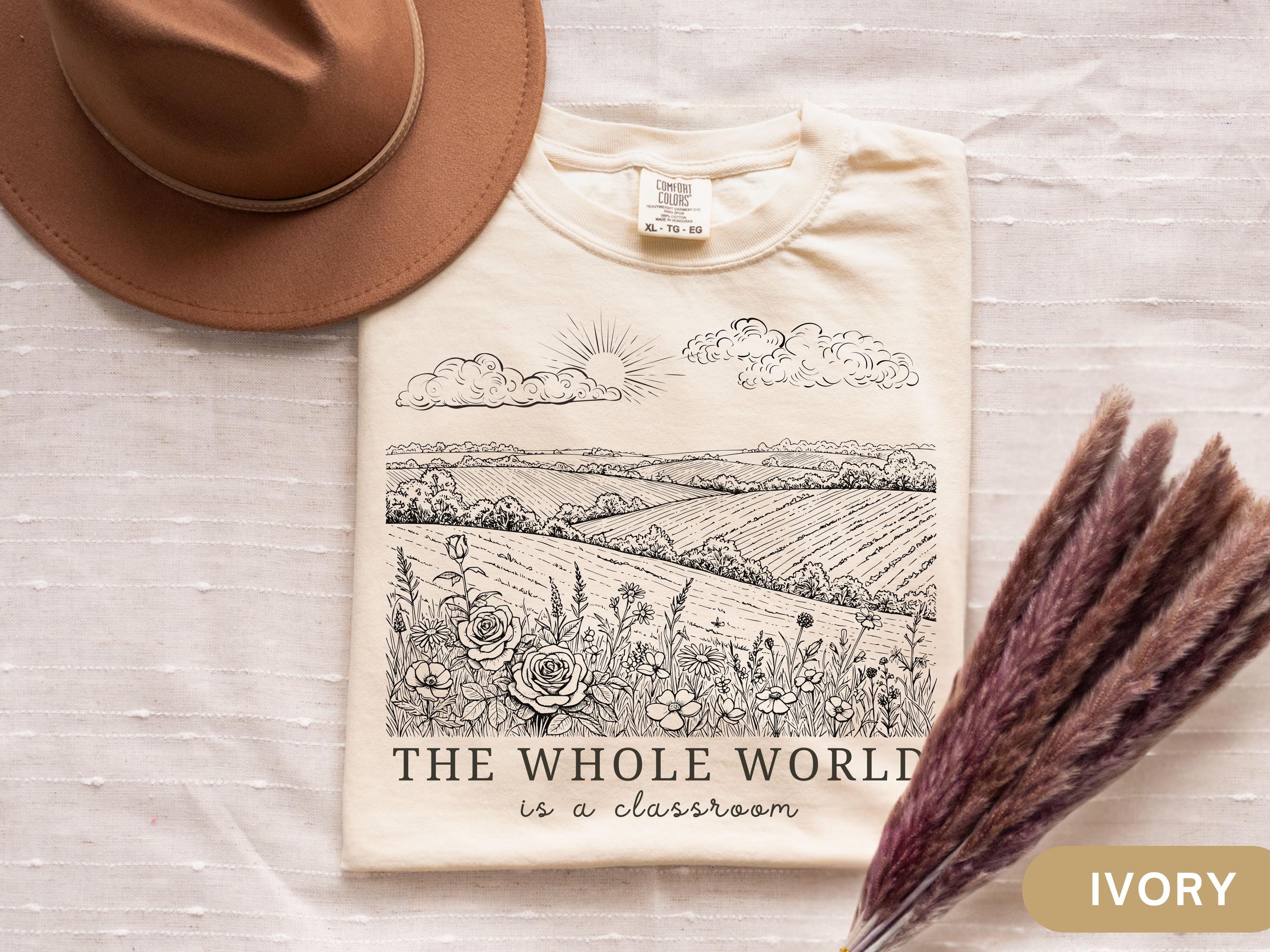 Homeschool Shirt Gift for Homeschool Mama Comfort Colors TShirt Floral Not All Classrooms Have Four Walls Tee Charlotte Mason Nature Lover