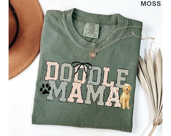 Golden Doodle Shirt Doodle Mom Gift Goldendoodle T-shirt voor Labradoodle Mom Gift Comfort Kleuren Coquette Boho Golden Doodle Dog Tee voor kinderen