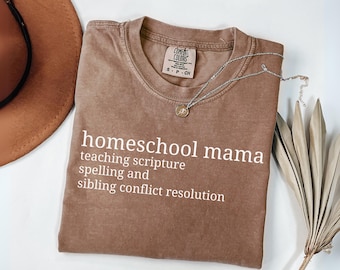 Homeschool Shirt, Hausschule Mom Shirt, Geschenk für Homeschool Mama, Comfort Colors Homeschool T-Shirt, lustiges Homeschool Back to School T-Shirt