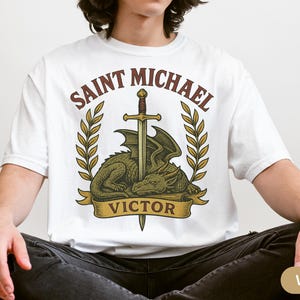Saint Michael Shirt Catholic St Michael the Archangel TShirt Gift for Men Women Catholic Gift Husband Wife Girlfriend Confirmation Gift Boy