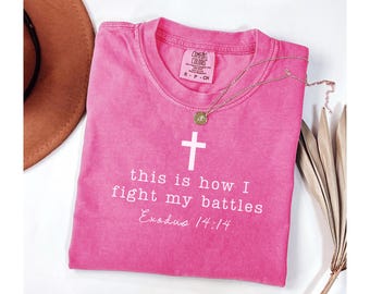 Christian Shirt Breast Cancer Awareness, Comfort Colors Womens Cancer Fighter Bible Verse Tshirt, Chemo Warrior Gift