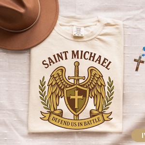 Saint Michael Shirt Catholic St Michael the Archangel TShirt Gift for Men Women Catholic Gift Husband Wife Girlfriend Confirmation Gift Boy