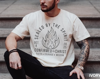 Regalos de confirmación para niños, regalo de confirmación católica personalizado, camiseta de confirmación personalizada para adolescentes, niños y niñas, camiseta del Espíritu Santo, camiseta cristiana.