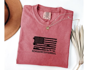 Camiseta comemorativa do 250º aniversário da bandeira americana, da Comfort Colors USA. Camiseta patriótica para celebrar os 250 anos dos Estados Unidos.