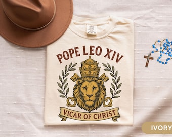 Pope Shirt Leo XIV New Pope Leo 14 TShirt Lion Catholic Tee Vicar of Christ Vatican Key TShirt Habemus Papam 2025 Papal TShirt Rome