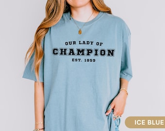 Our Lady of Champion Wisconsin Tee Virgin Mary Shirt Catholic Rosary Lover Shirt Comfort Colors Summer Marian Tee Confirmation Gift for Her
