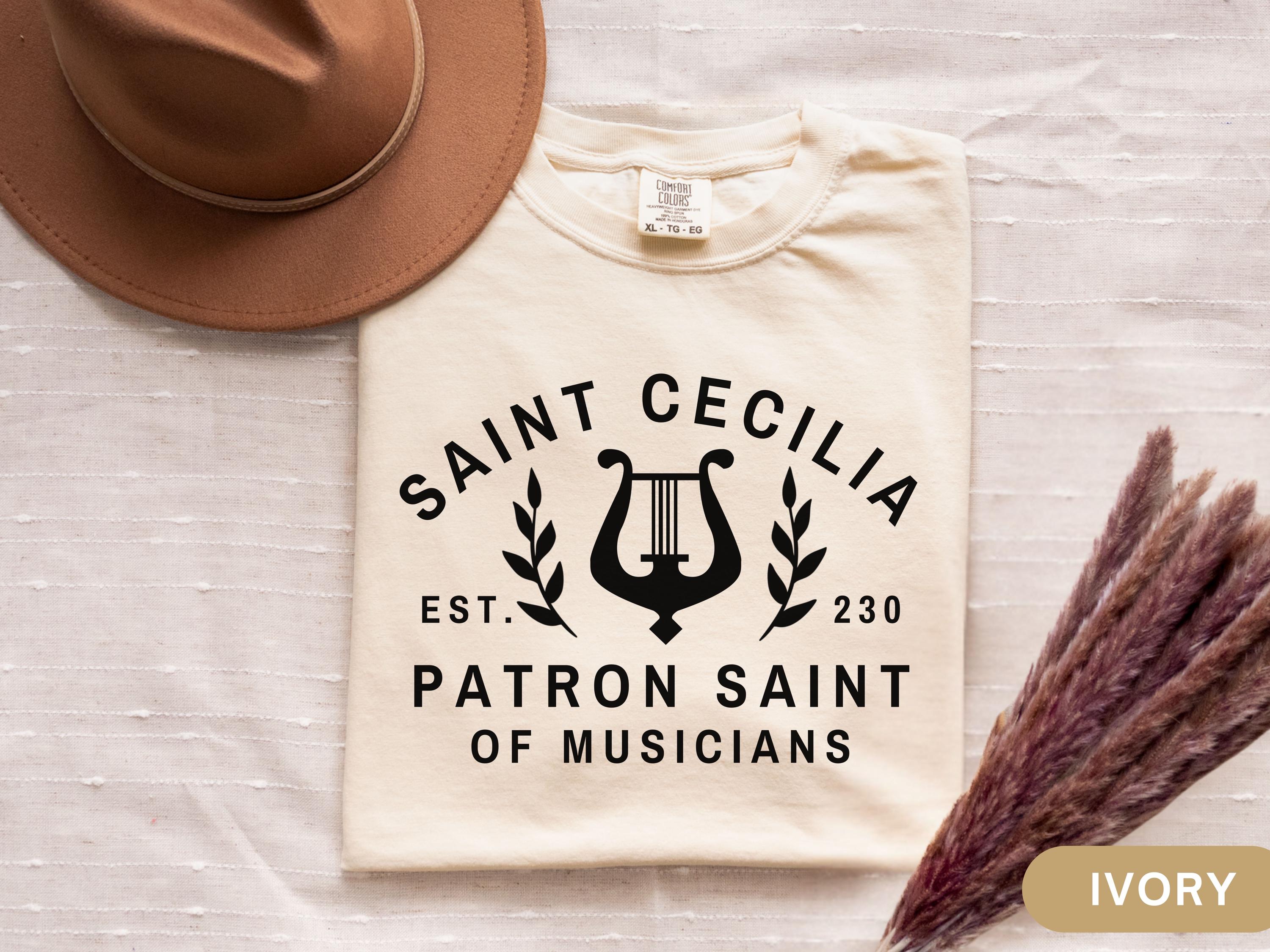 Saint Cecilia Comfort Colors Shirt, Catholic Music Minister Patron