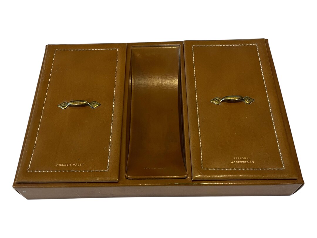 Vintage Light Brown Men's Dresser Valet and Jewelry Keeper - Etsy
