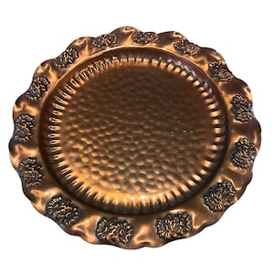 Vintage Gregorian Copper Tray, Used for Serving or as a Decorative Wall Hanging