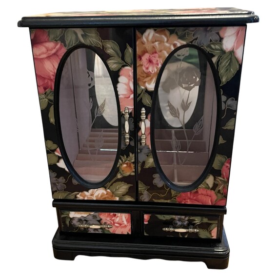 Vintage Cottagecore Floral Jewelry Armoire.