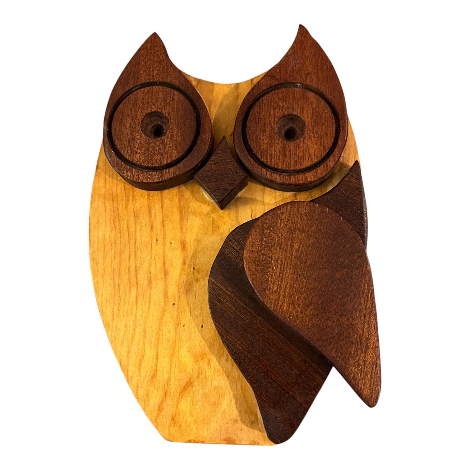 Handmade Vintage Wooden Owl Bank