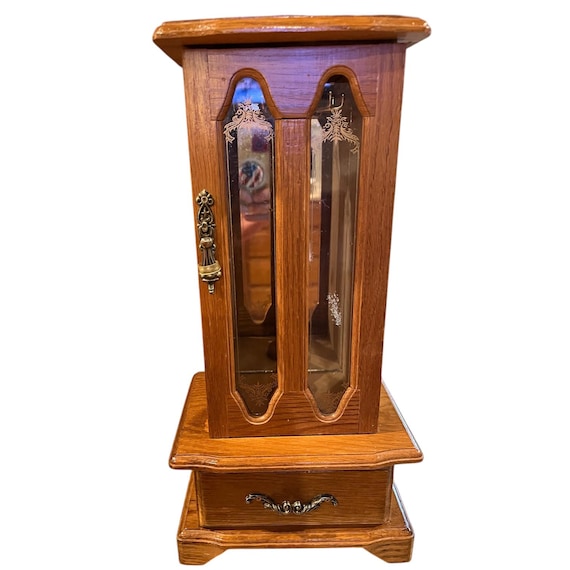 Vintage 80s Jewelry Armoire: for Necklaces, Rings and Drawer.