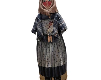 ヴィンテージ ドール フォークアート ハンドメイド クロス アンナ