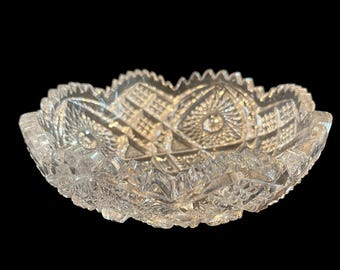 Vintage Cut Crystal Trinket Dish.