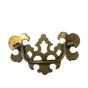 Set of 11 Vintage Chippendale Brass Batwing Bail Handles Drawer Pulls.