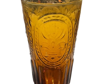 Anthropologie Fleur de Lis Amber Tumblers - Set of 4 - Portugal