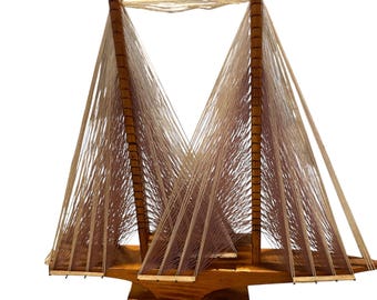 Mid-Century Modern Freestanding Sailboat String Art Sculpture from the 70s.