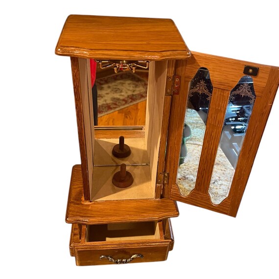 Vintage 80s Jewelry Armoire: for Necklaces, Rings and Drawer. View 6