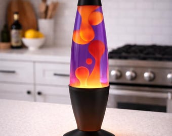 Lava Lamp-Table Lamp-Purple Orange Yellow Cosmo 16" Funky 70s  Lava Lamp- Groovy Desk Lamp-Bedside Lamp-Modern Light