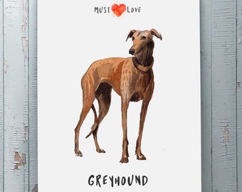 Italian Greyhound Watercolor Dog Prints, Dog Breed Art.