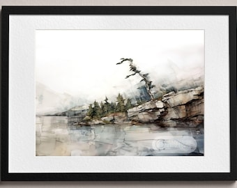 Minimalist Watercolor - Abstract Canadian Nature Drawing