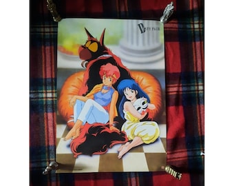 Rare Vintage Anime 1980s Dirty Pair Poster by Movic Officially Licensed and Branded