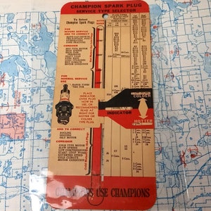 Vintage Champion Zündkerzen Auswahlkarte 1940er Jahre