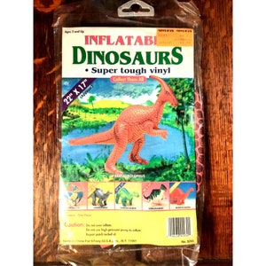 Vintage Toys R US Toy Inflatable Parasaurolophus Dinosaur Tough Vinyl Deadstock New 1980s