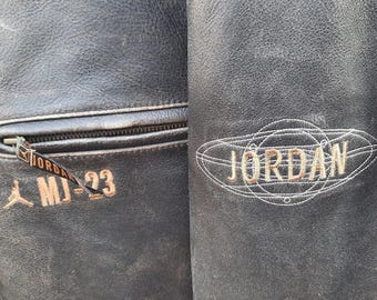 Chaqueta de cuero vintage Nike Michael Jordan MJ-23 Car Coat Deadstock de los años 90 con etiquetas