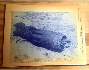 Vintage Photograph NASA - Ames Moffett Field Douglas Aircraft Company Testing Division Corvair 990 Airplane Crash 1973 Photo