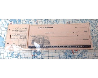 1950年代の銀行セット - 小切手帳の控えと預金伝票の3枚セット - Etsy 日本