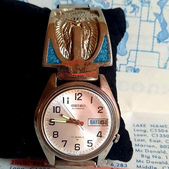 Vintage Seiko Automatic 17 Jewels 1978 Silver Tone Mens