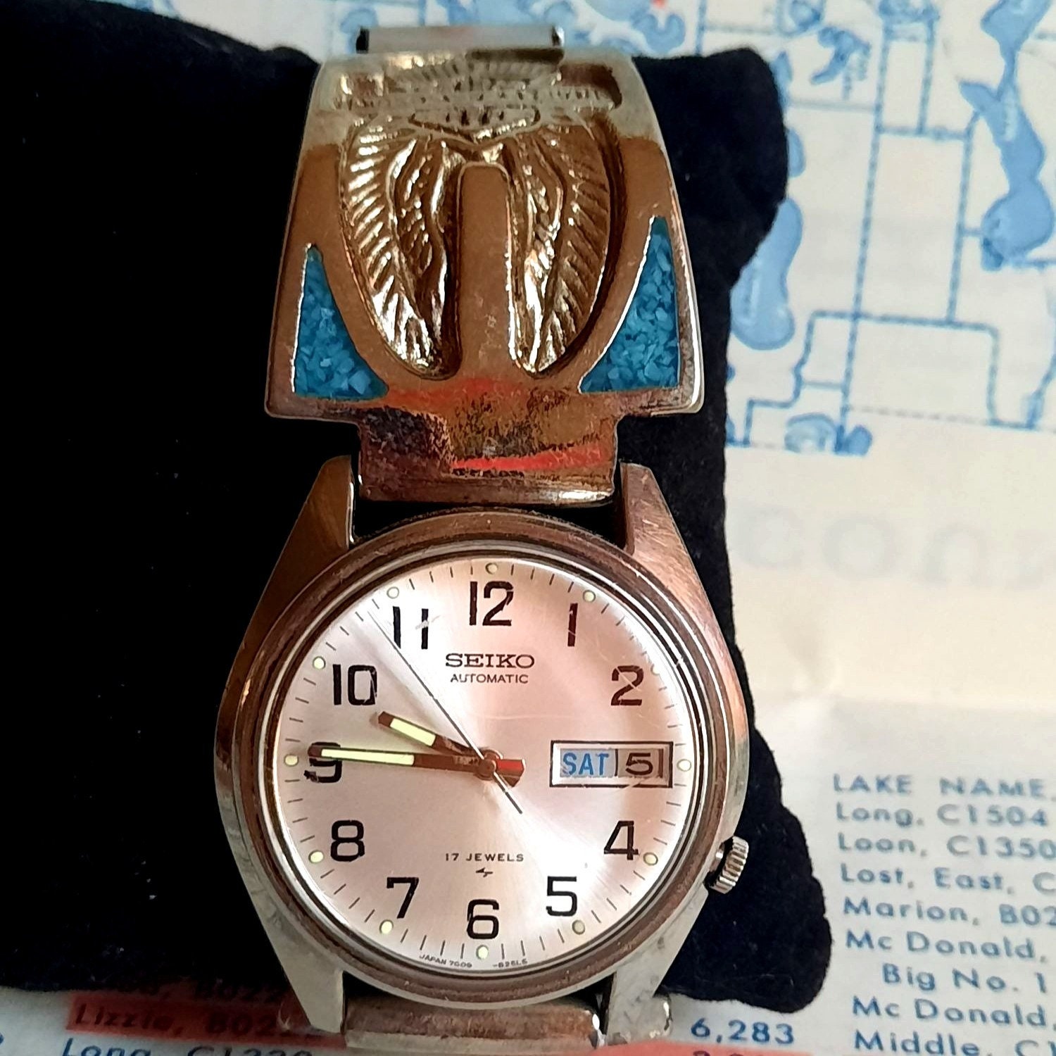 Vintage Seiko Automatic 17 Jewels 1978 Silver Tone Mens Watch 7009