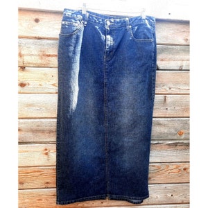 Vintage Womens Jean Skirt Juniors Sz 13 No Boundaries Womens Long Jean Skirt  Y2k