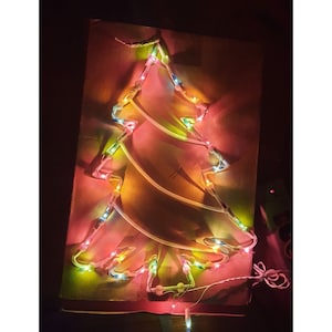 Vintage Carol Wright Gifts Christmas Tree Lights Plastic Tree Frame In Original Box 1980s