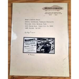 Anuncio de la revista Cleopatra Jones de Bruno's Corvette, prueba de impresión original de 1973