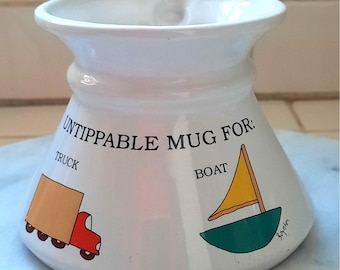 Vintage Mug Sandra Boynton Klutz Cartoon Personalized No Spill Grip Travel Mug RPP Inc.
