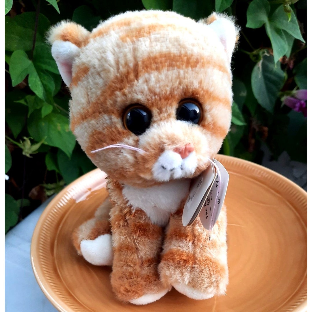 Vintage Russ Berrie Ty Beanie Babies Cleo the Gold Tabby Cat Beanie Baby Plush Toy Etsy