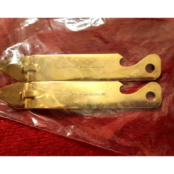 Vintage Can Opener Rare Gold Vaughan 1956 Quick and Easy Can and Bottle  Opener Stainless Steel Pair 