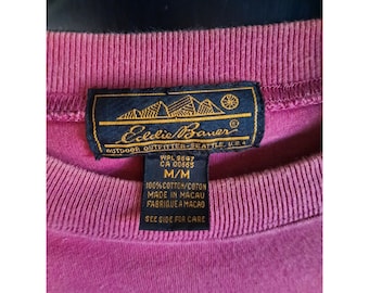 Vintage 1980s Eddie Bauer Faded Dusty Rose Long Sleeve