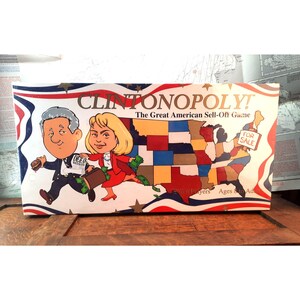Oply Games N&#39; Things Vintage Board Game Clintonopoly! The Great American Heist 1995