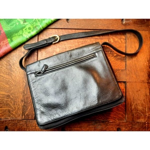 Vintage Gianni Bernini 1990s Leather Mini Messenger Crossbody Bag