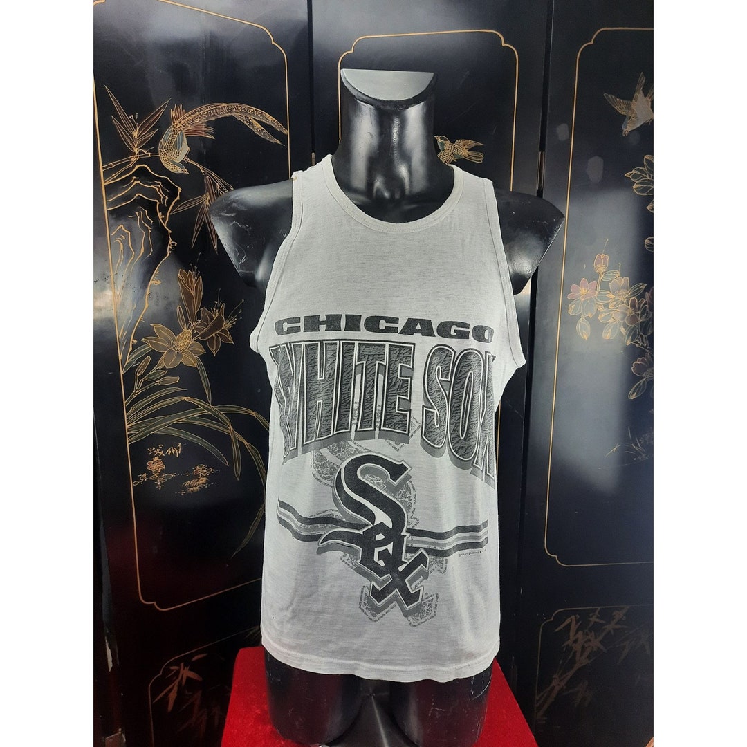 Vintage Chicago White Sox Baseball Mens L Tank Top Grey 1990s