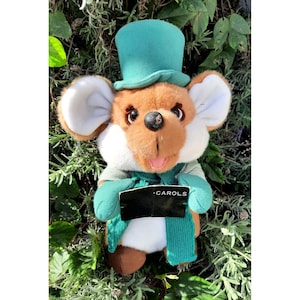 Vintage Plush 1988 Applause Chris Mouse Plush Christmas Mouse Caroler 13&quot;