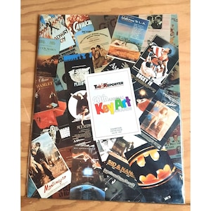 Op de afbeelding: Een collage van filmposters met verschillende films, waaronder "The King", "Hamlet", "Plato", "Sid & Nancy", "Rocky IV", "The Adventures of", "Moonstruck", "Cavalia", "Welcome to L.A.", "The Reporter" en "20th Annual Key Art Awards".
