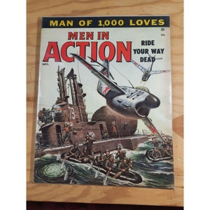 Vintage Magazine Men In Action Magazine Sept 1955 Vol 1 No 3 Original Publication